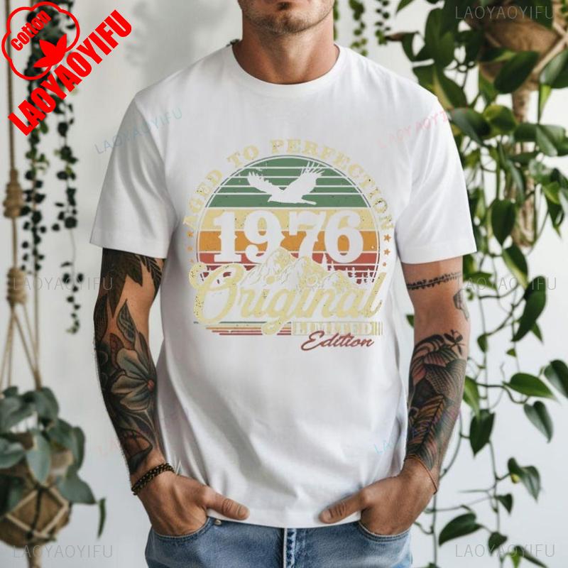 BenberFashion Vintage 1976 50e Verjaardag T-shirt 2026 Retro Vijftigste Cadeau-idee&euml;n BY30 Vijftiger Jaren Verjaardag Tee voor Vrouw of Man Grafische T-shirts 4XL