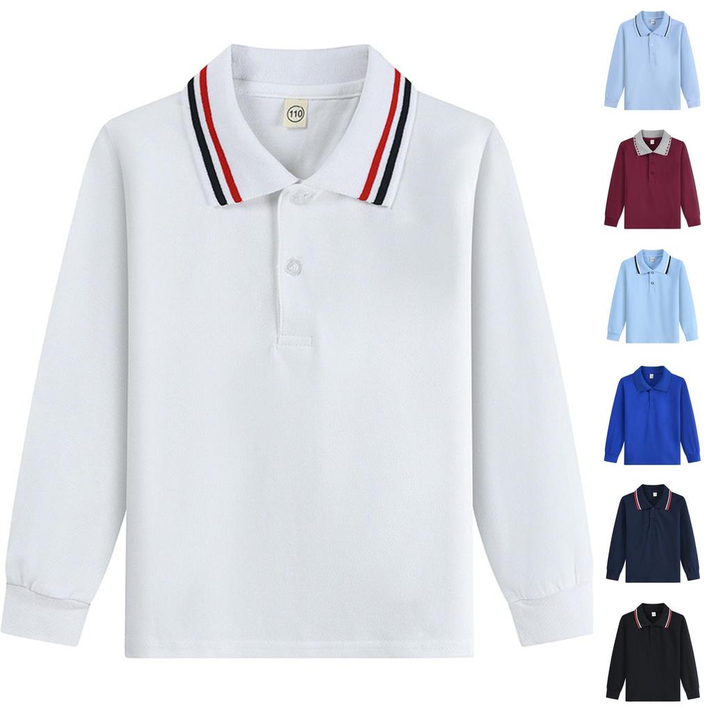 Children's Long Sleeve Cotton T-Shirt for School Everyday Wear -