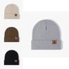 New Arrival Men's Knitted Hat With Letter Logo Winter Warm Outdoor Cap Fashionable And Versatile