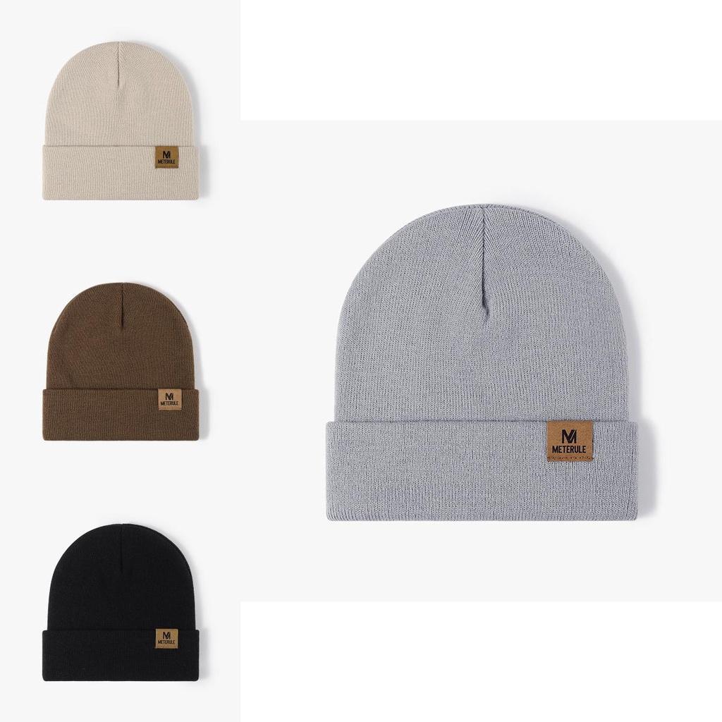 New Arrival Men's Knitted Hat With Letter Logo Winter Warm Outdoor Cap Fashionable And Versatile