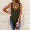 Summer Women's Tank Top Plus Size Cross Solid Colour Vest Sexy Cami Tank Top