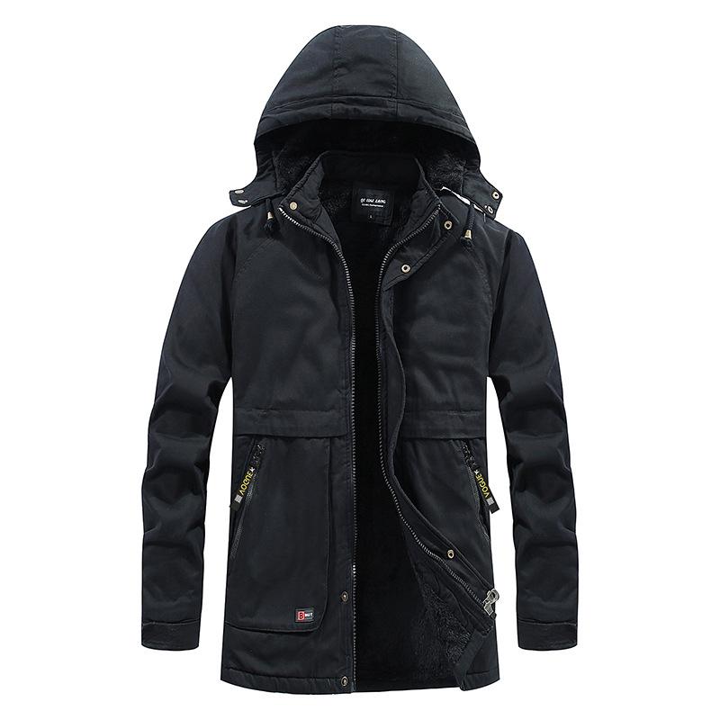 Мужская зимняя хлопковая куртка, утолщенная и бархатная, средняя и длинная хлопковая куртка M