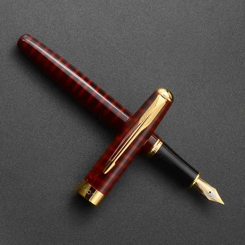 

Элегантная красная перьевая ручка - Эргономичная нержавеющая сталь, Тонкое перо - Идеально подходит для бизнеса, офиса, школы