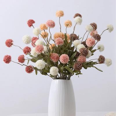 Löwenzahn Kunstblumen Hochzeitsdekoration 5 Köpfe Kunstblumen Kleine Stachelkugel DIY Heimdekor Bouquet Valentinstagsgeschenk