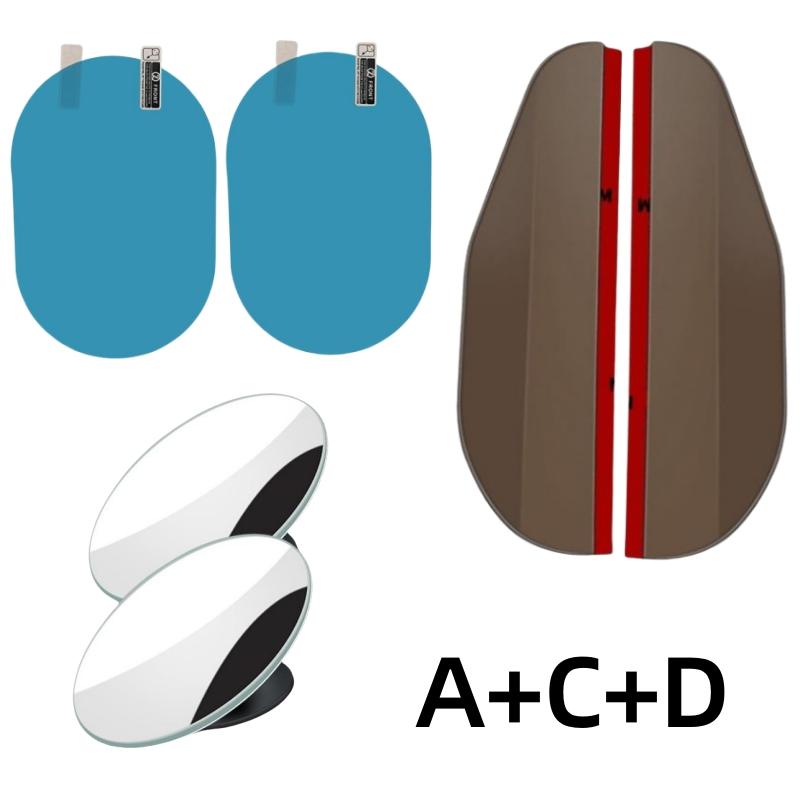 Small Round Reversing Mirror Auxiliary Mirror Wide Angle Adjustable Field of View Transparent Rainboard Rainproof Film