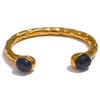 Yhpup 62mm High Quality Stainless Steel Multicolored Natural Stone Golden Cuff Open Bracelet Bangle Water Resistant Jewelry