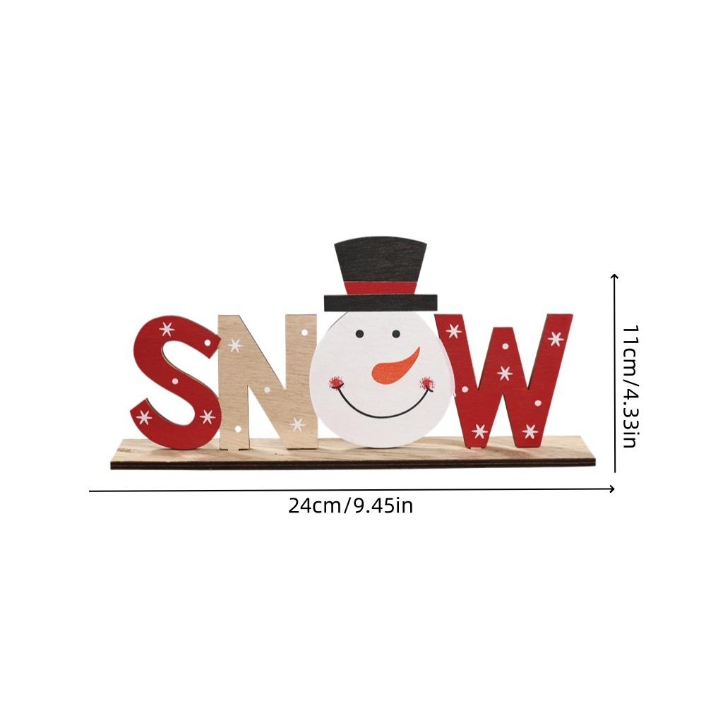 

1pcChristmas Wooden Ornaments Letter Christmas Carols Snowman Desktop Creative Printed Ornaments Christmas Gifts снег