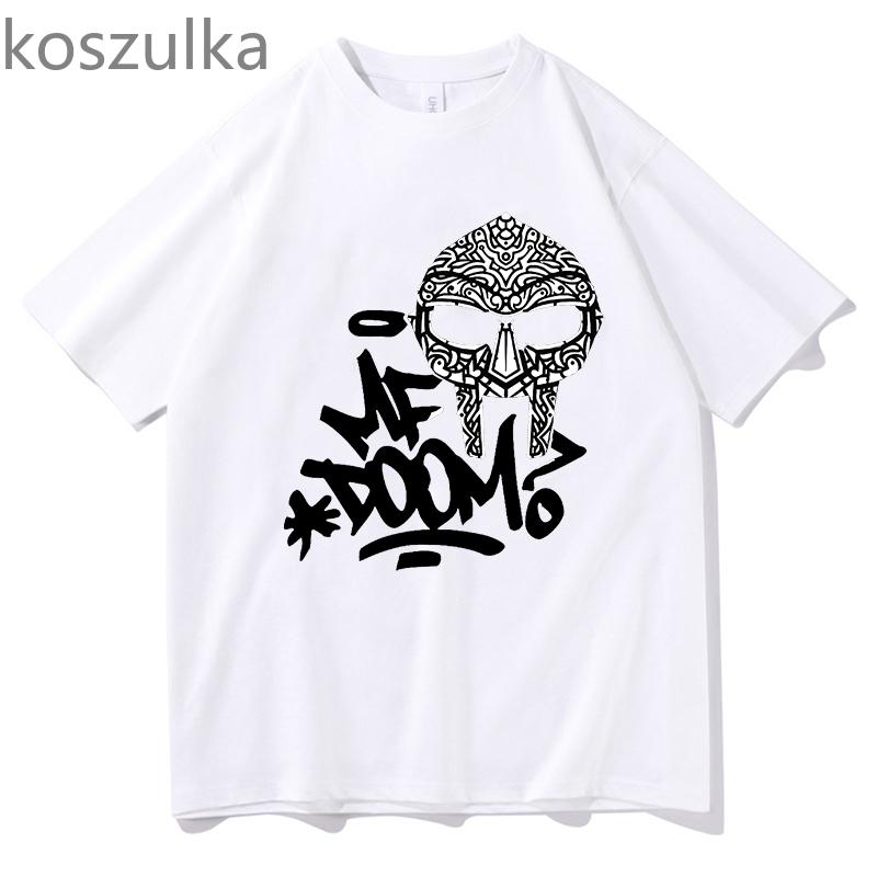Unisex MF Doom Letter Camiseta Camiseta Divertida Camiseta de algodón vintage Regalo para mujeres unisex Verano Casual Moda unisex Ropa suelta de manga corta