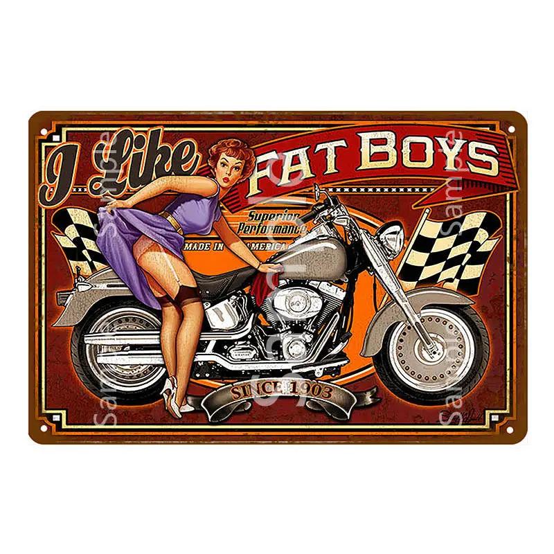 Plakat na ścianę garażu Samochód Pin Up Girl Retro Vintage Dekoracja Metalowy Blaszany Znak Do Jaskini Mężczyzny Sklepu Klubu Baru Dekoracja Ścienna YL078