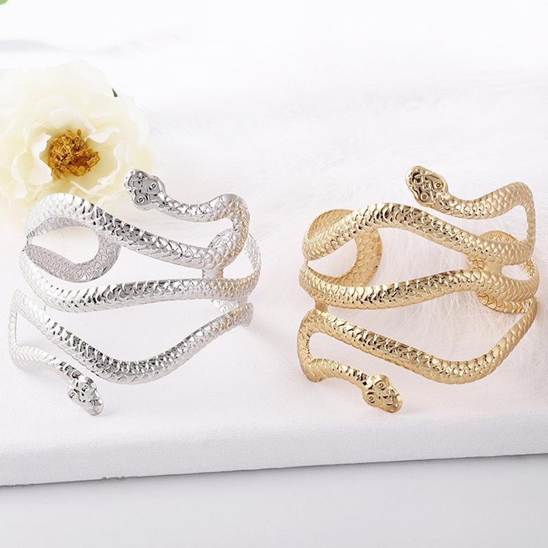 Vintage Egypt Swirl Snake Arm Cuff Armlet Armband Big Wide Bangle Bracelets for Women Cuff Indian Anime Men Fashion Jewelry