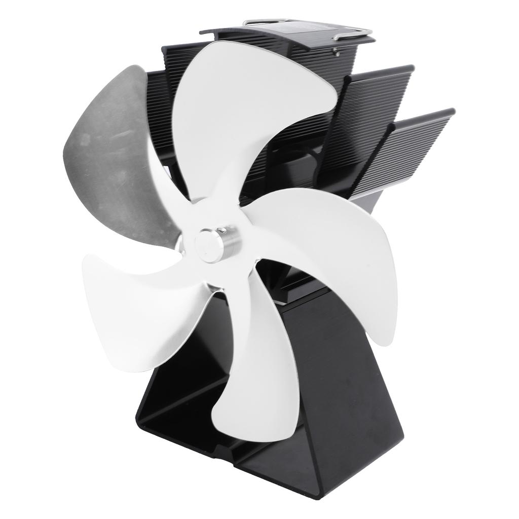 Wentylator do pieca na drewno 5 łopatek Wentylator kominkowy Pionowa trapezowa podstawa Zasilany ciepłem Ciepła cyrkulacja