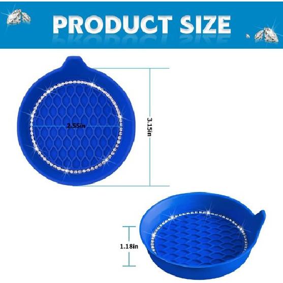 Car Cup Holder Coaster, 4 Pack Universal Ert Coasters with Rhinest Blue