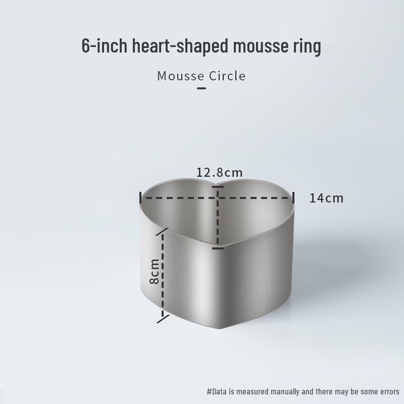 Round Square Heart-Shaped Mousse & Tower Ring, 4-10 Inch, Stainless Steel Baking Mold.