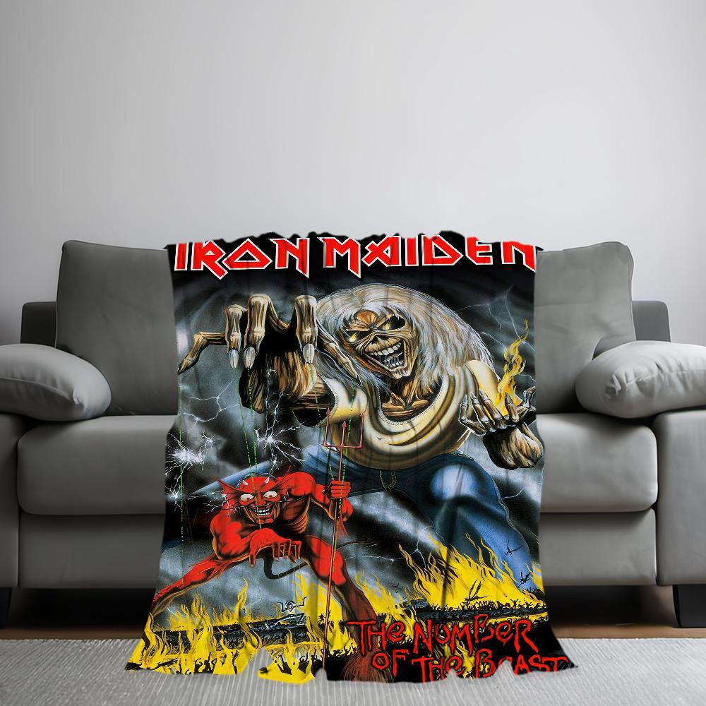 Deka Iron Maidens Přátelská k pokožce Pohodlí Teplá Měkký Plyš na Pohovku Obývací Pokoj Kancelář Ložnici
