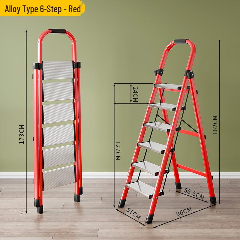 Multifunctional Carbon Steel Folding A-Frame Ladder for Indoor Use