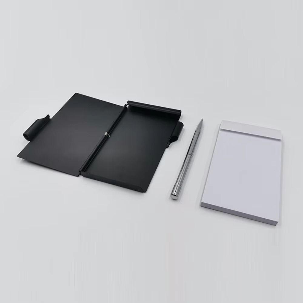 Tragbares Aluminium-Notizbuch mit Stifttasche Büro-Notizblock Langlebig Nachfüllbares Papier Mini-Taschennotizbuch Geschäftsbedarf