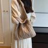 Wool Knitted Shoulder Shopping Bag for Women Vintage Cott Cloth Girls Tote Shopper Bag Large Female Handbag Crochet Bag