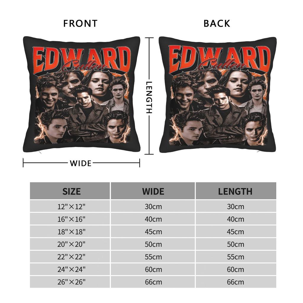 Edward Cullen Pillow Cover  Retro Trendy Pillow Case For Couch Sofa Bedroom Comfy Cushion Cover Birthday Present