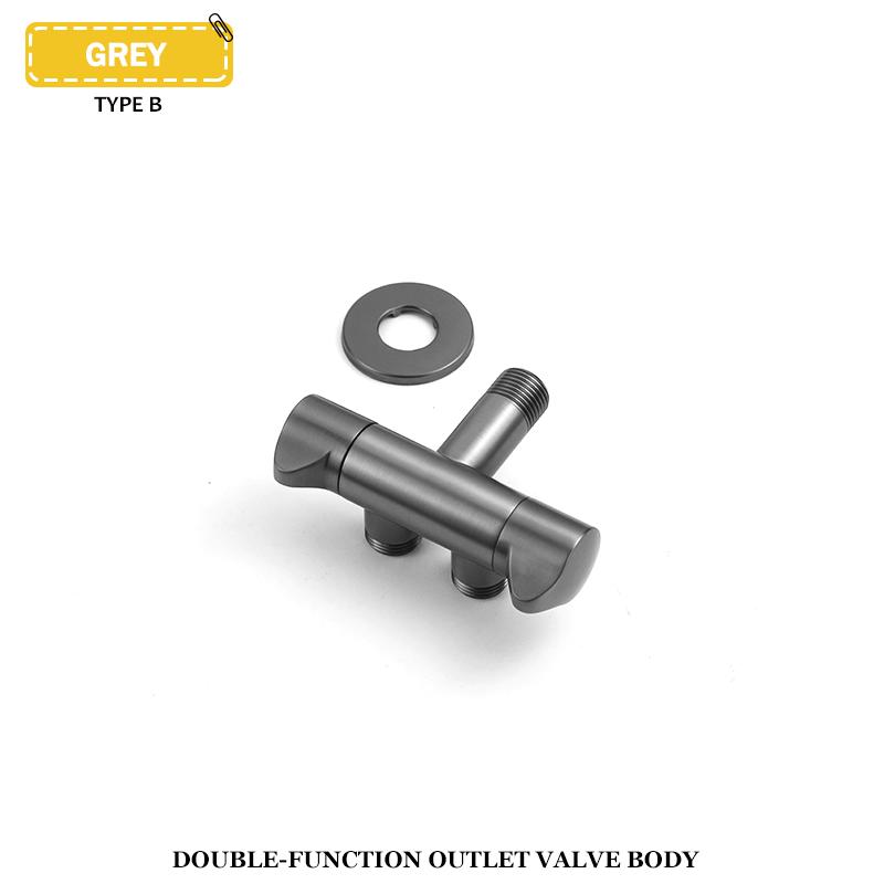 Brass Black Angle Valve Wall-Mounted Single And Double Outlet Valve External Thread G1/2 Stop Valve Bathroom Kitchen Accessories