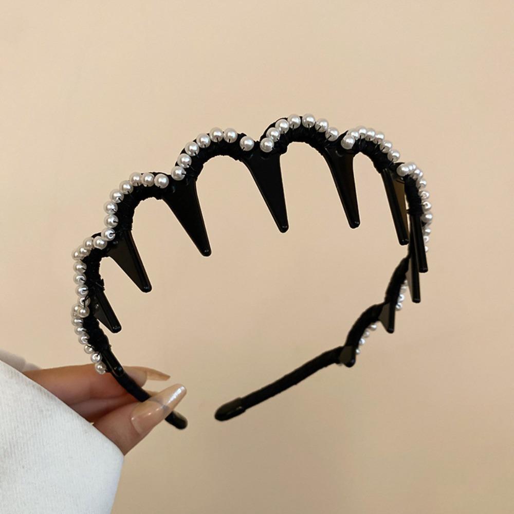 U-shaped Rhinestone Hair Band Non-Slip Face Wash Hairband Sweet Pearl Headband  Makeup