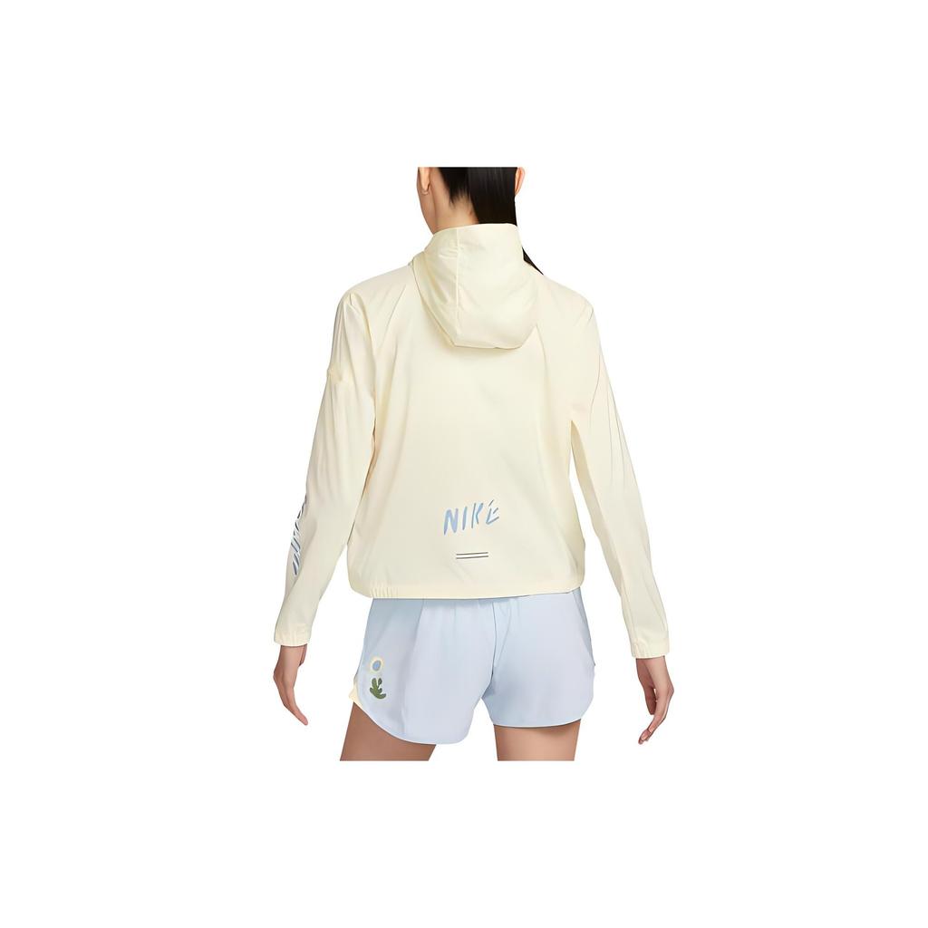 Nike Solid Color Zip Hooded Sun Protection Clothing Women Tops Gypsum FJ7718-744