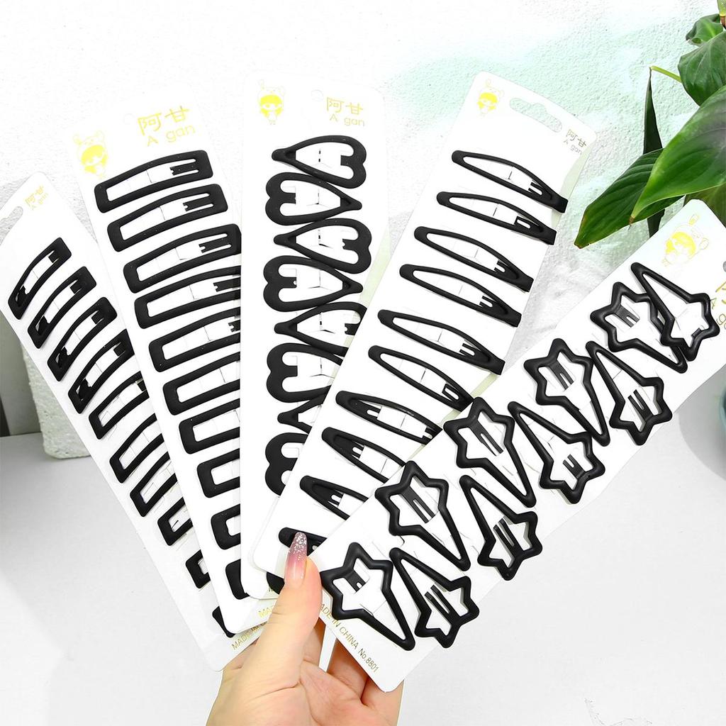 1card/bag Fashion Rubber Paint Geometric Hairpin Hair Claw For Women Ladies Girls Makeup Hair Barrettes Hair Accessories Crab Bath Clip Headwear