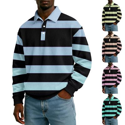 Camisa Casual Masculina de Corte Solto com Gola de Botão e Mangas Longas