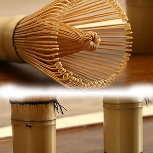 Yoseka 100-Stand Chasen (100-Stand Chasen) - Tea Ceremony Utensils, Straightener, Green, Standard Size, 2-Piece Set (100-Stand Chasen & Straightener,