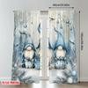 2pcs 2D flat printing Merry Christmas Curtains Christmas Gnomes Winter Snow_a Digital Printed Polyester Drapes Family Party for
