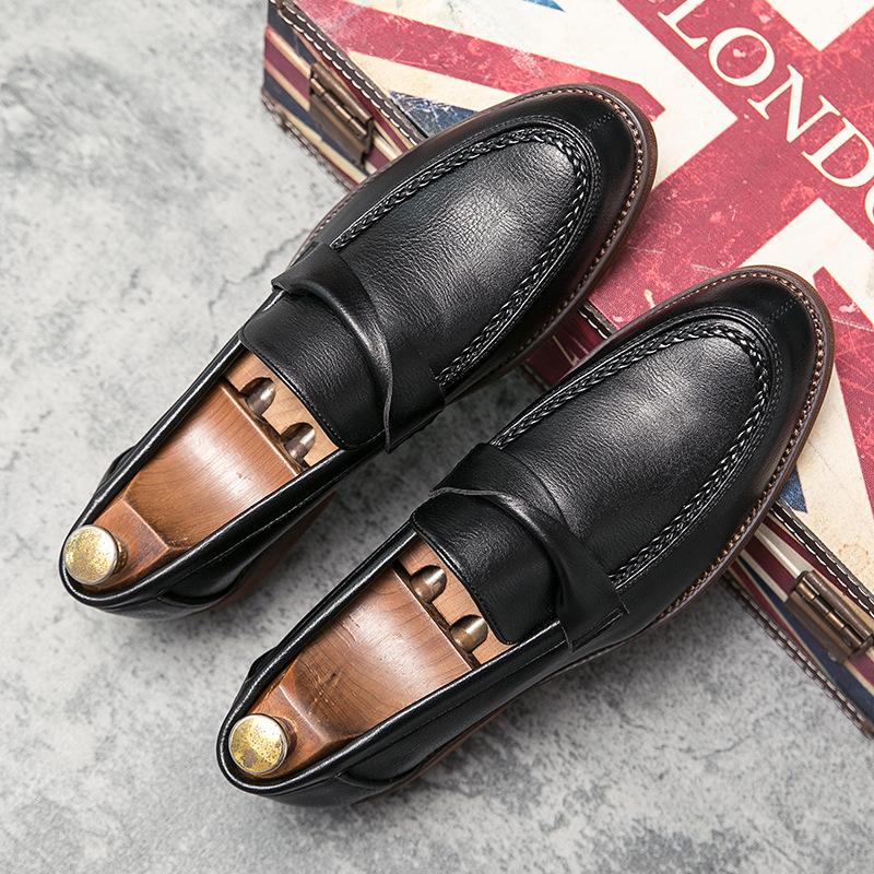 Wholesale Dropship Men Elegant Oxford Shoes Male Brogues Business Wedding Dress Formal PU Leather Shoes Metal Decoration 785