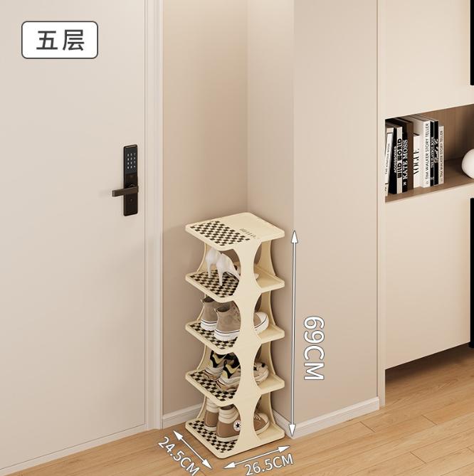 

Компактная полка для обуви, идеально подходящая для небольших помещений и узких проходов — многоуровневый шкаф для хранения обуви для дома, офиса, общежития 5 Layers