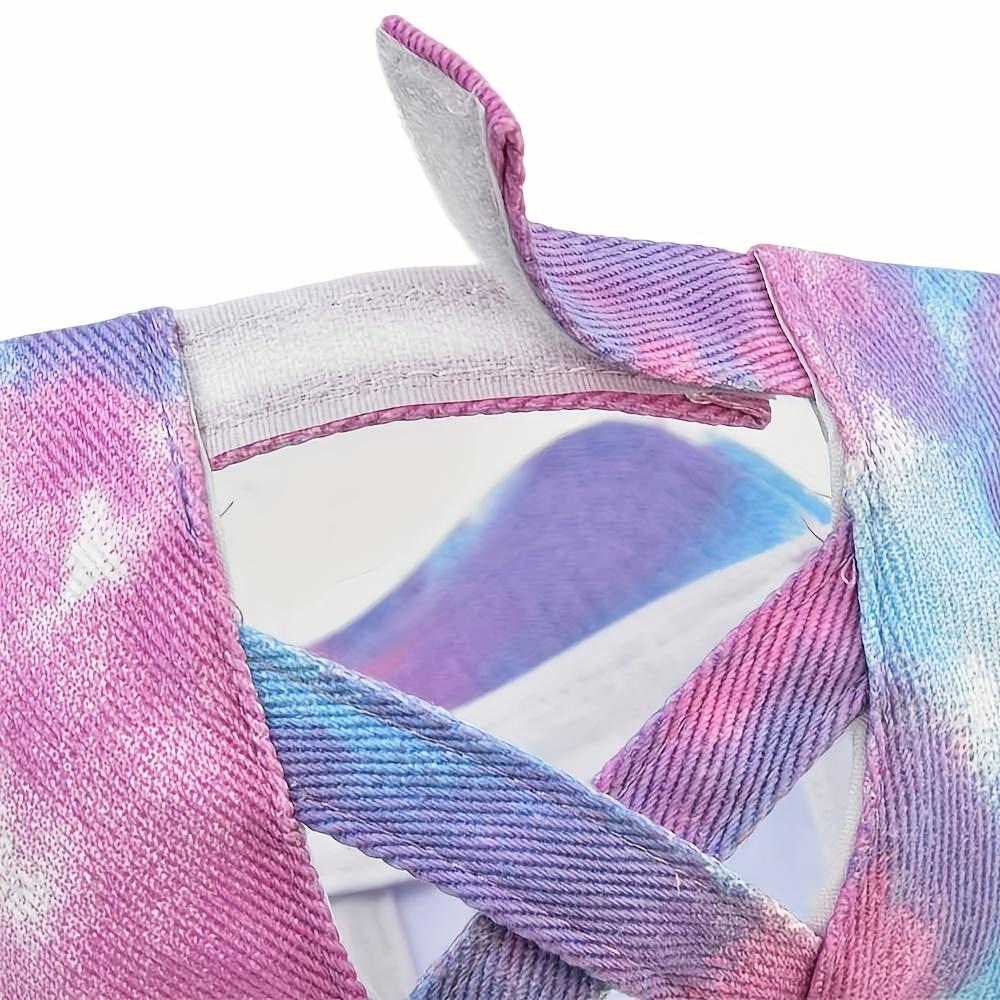[Pastel Baseball Cap] Breathable Adjustable Women's Baseball Cap | Tie-Dye Pastel Color Block Design, Cross-Back Strap, Mesh Back for Casual & Sports