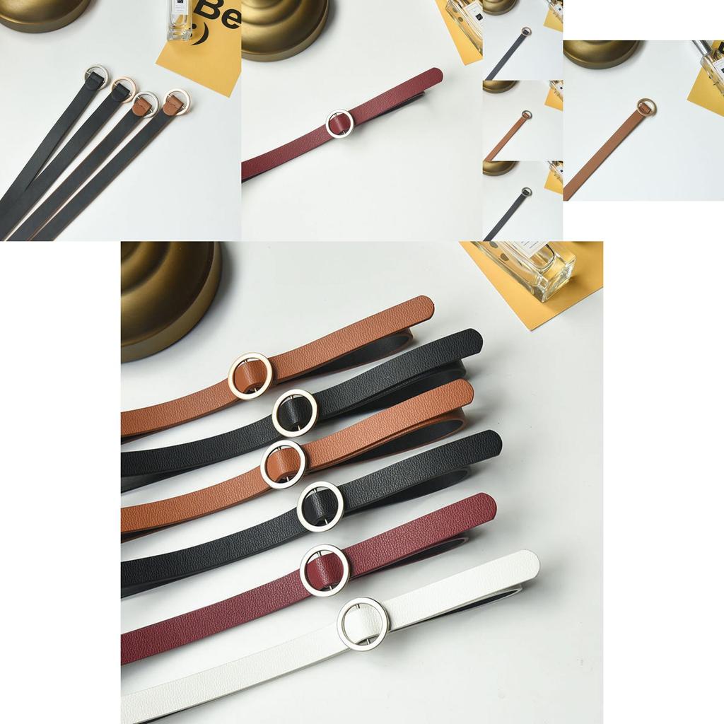 Stylish Women's Minimalist Black Denim Pants With Decorative Belt For Trendy Looks