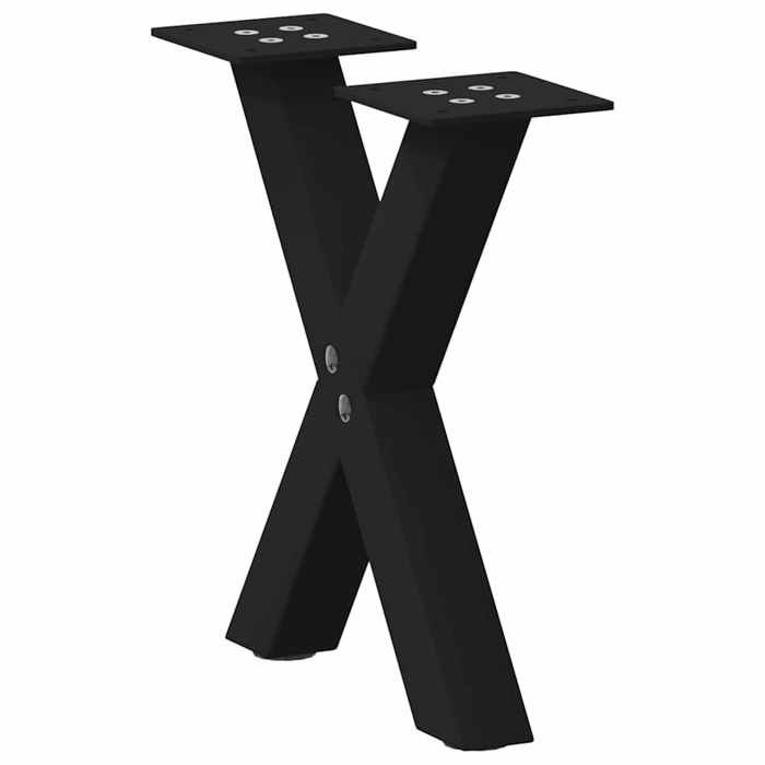 VidaXL Coffee Table Legs In X-Shape, 2 Pieces, Black, 40 X (30-31) Cm, Steel 4012872