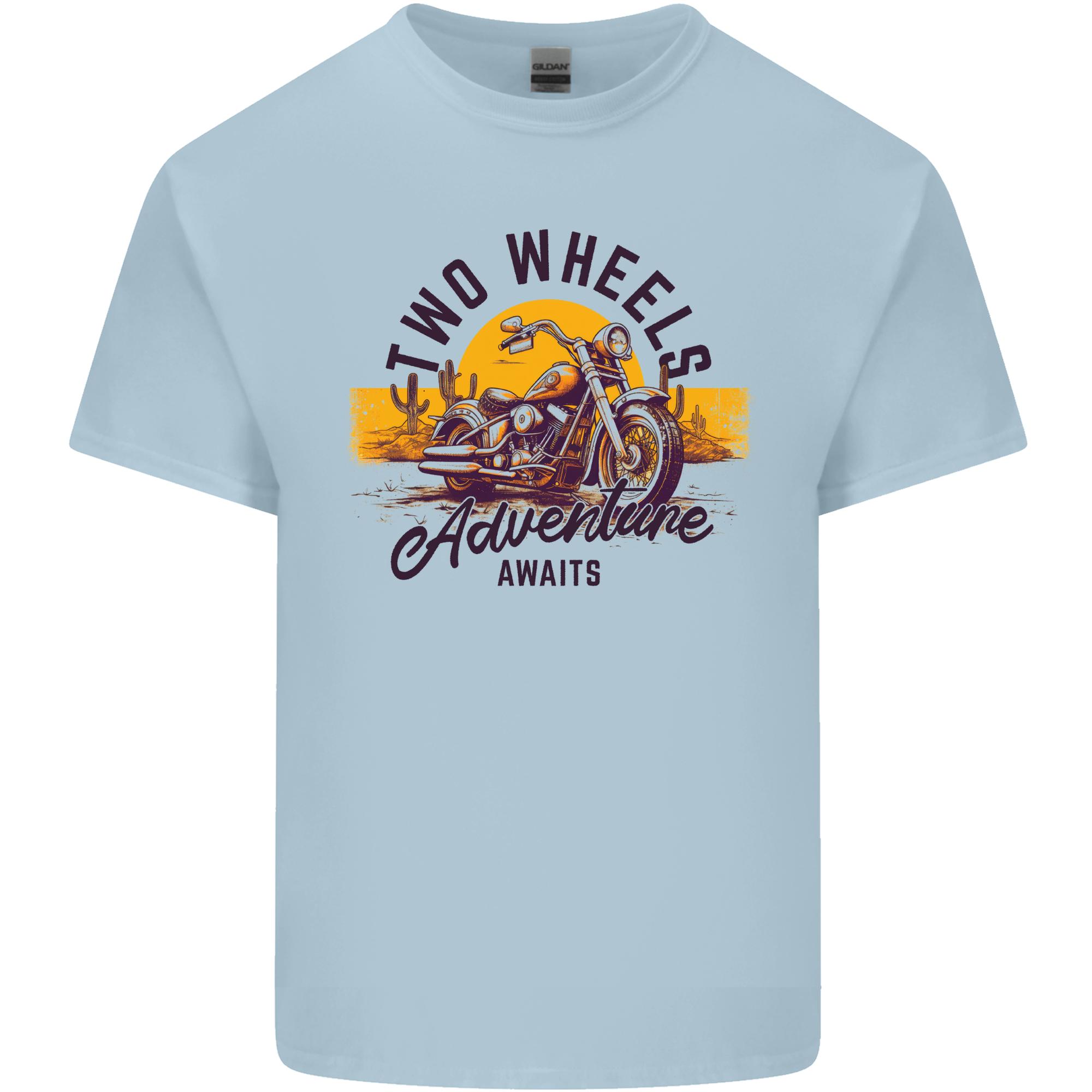 2 Wheels Adventure Biker Motorcycle Chopper Unisexs Light Cotton TShirt S