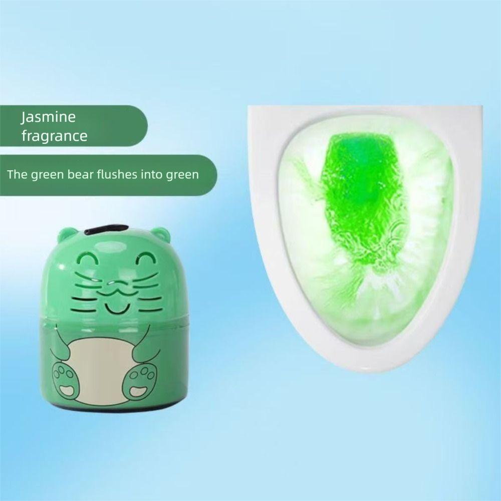 

Бутылка чистящего средства «Маленький медвежонок» Средство для удаления накипи Очиститель бачка унитаза Симпатичный очиститель унитаза Ванная комната зелёный