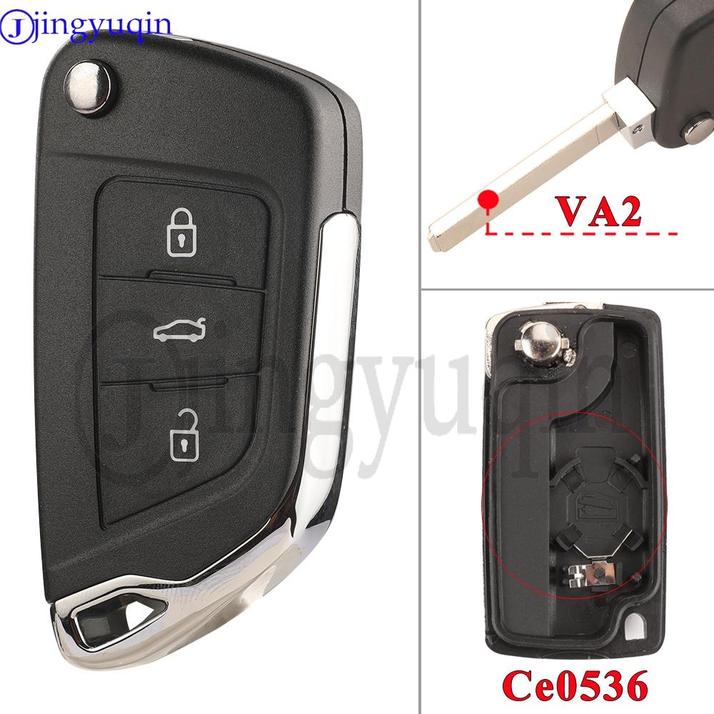 Guscio Chiave Auto Pieghevole Modificato Jingyuqin Ce0536/0523 Hu83 Va2 Per Peugeot 107 207 307 407 306 308 408 508 Citroen C2 C3 C4