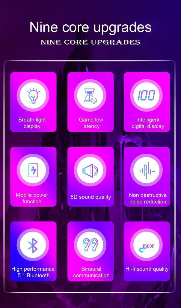 Wireless TWS Stereo Gaming Earbuds with Long Battery Life