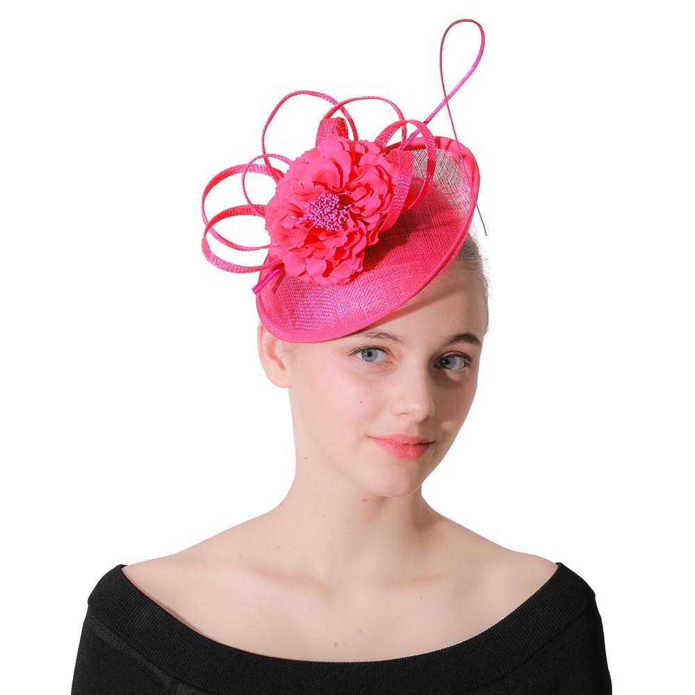 Ladies European And American Party Hair Accessories Bridal Headwear Wedding Party Rose Linen Hat