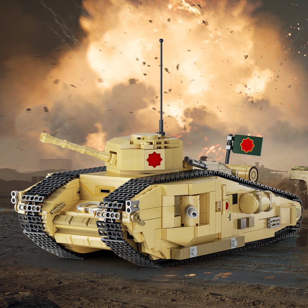 Activating Toys Moc Indiana Jones The Last Crusade Military Tank Building Blocks Adventure Movies Military Tank Model Bricks Toys Birthday Gifts
