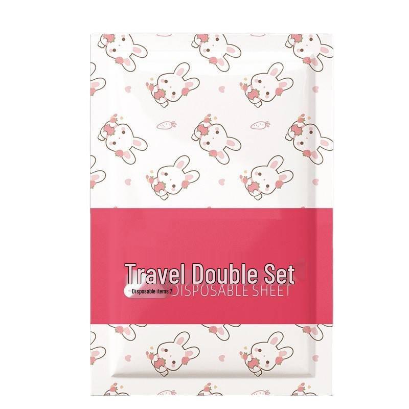 Four-Piece Printed Travel Disposable Bedding Set for Home or Hotel
