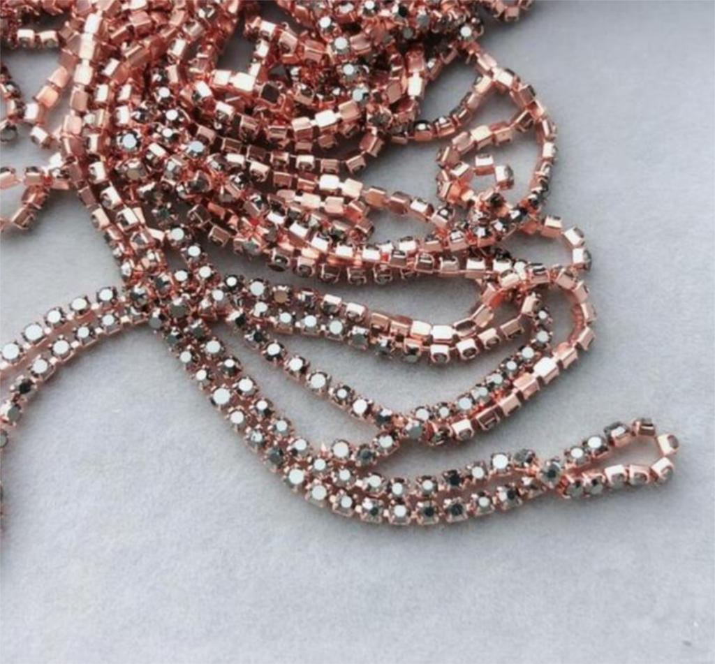 

ss4 1.4mm rhinestone cup chain,,fancy gemstone tassels trim,crystal trimming jet pink blue shinny DIY jewelry chain for nail art ss4 1.4mm&90cm