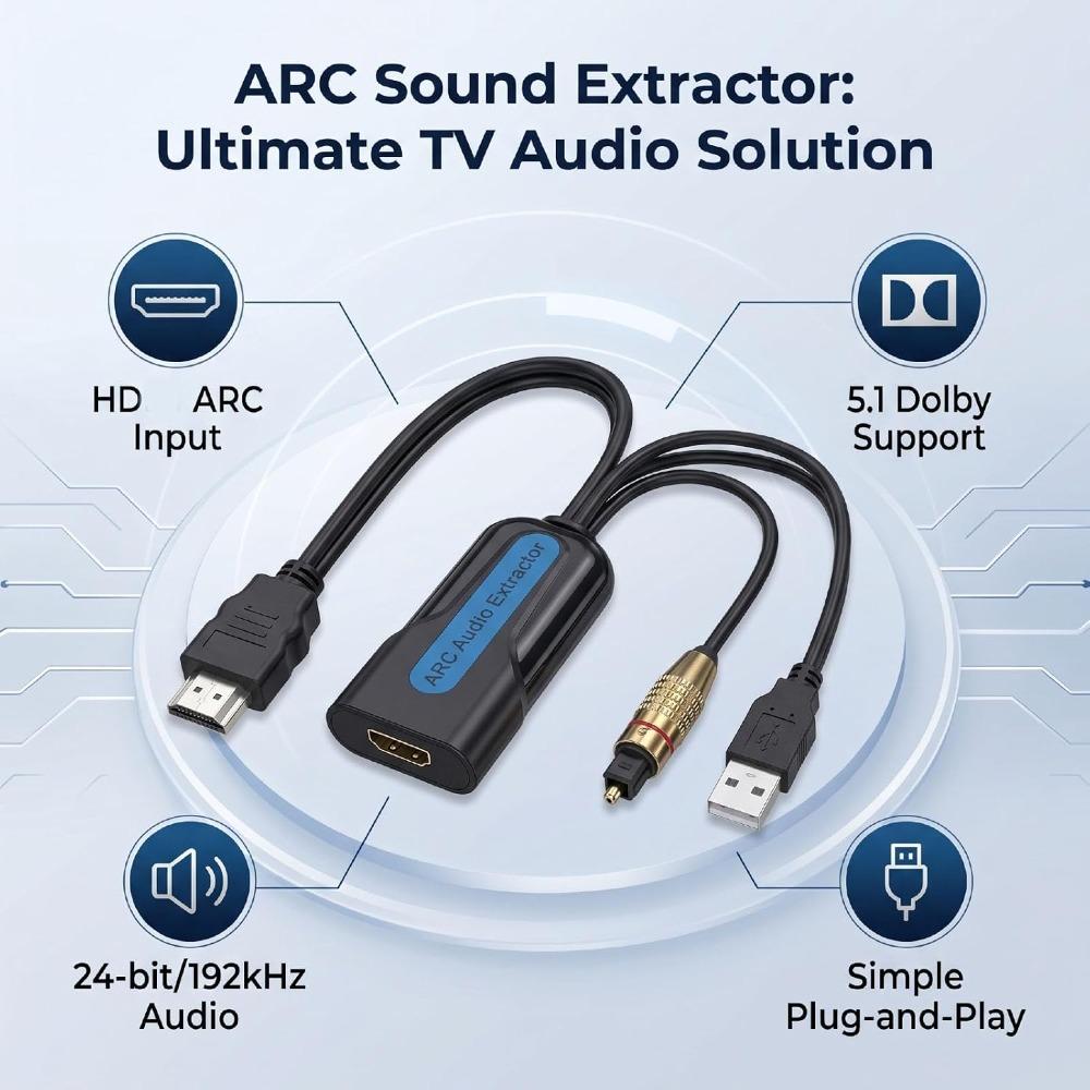 5.1 Digital Audio Digital Audio Converter Optical Output ARC Sound Adapter Amplifier