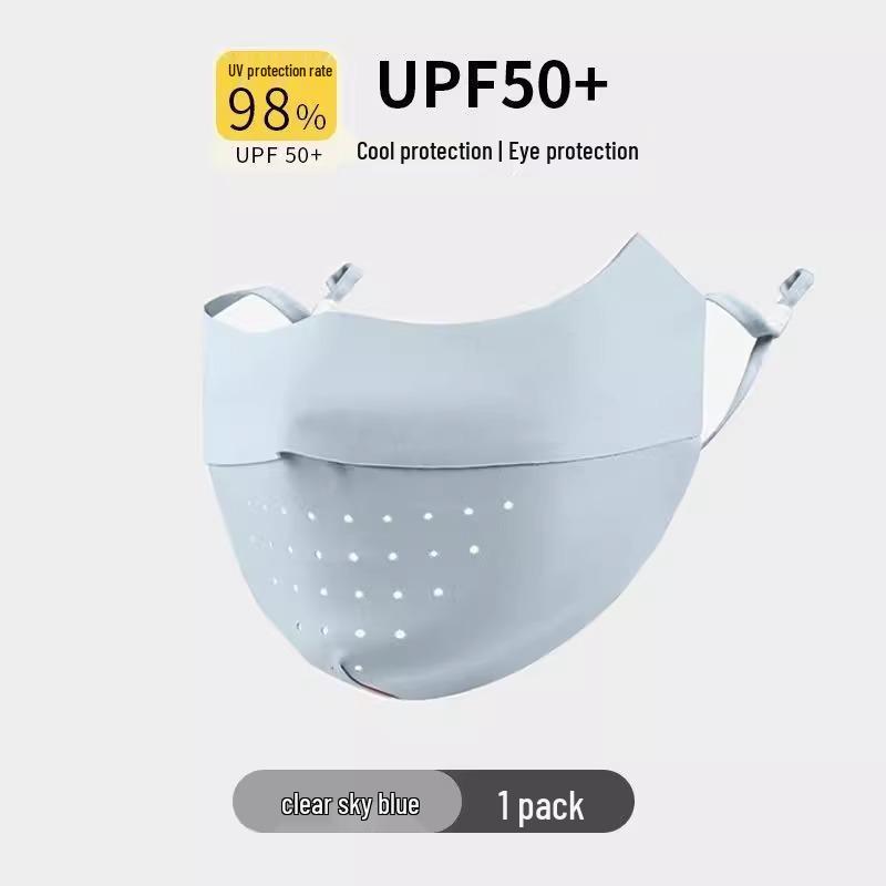 Ice Silk UV Protection Women's Summer Full Face Mask – Thin, Breathable, Seamless Shield for Eyes and Face