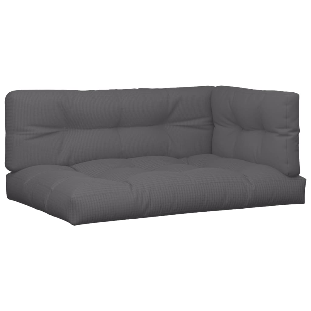 3 Piece Pallet Cushion Set Anthracite Fabric