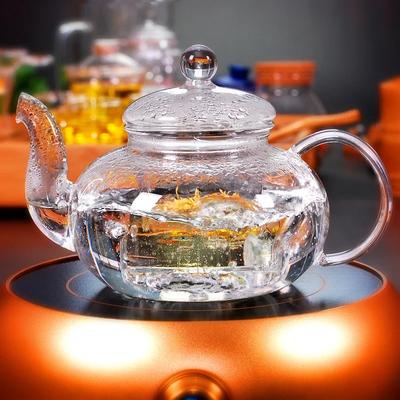 1000 ml hitzebeständige Glas-Teekanne, Glas-Teekanne mit Teesieb, Teeblatt, Kräuter-Kaffeekanne, Tee-Set, praktische Flasche, Blumen-Teetasse