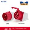 Industrial 16/32A Non-Explosion Proof Aviation Socket with 3-Core, 4-Core, 5-Core Connectors, Three-Phase, Four-Wire, 380V.