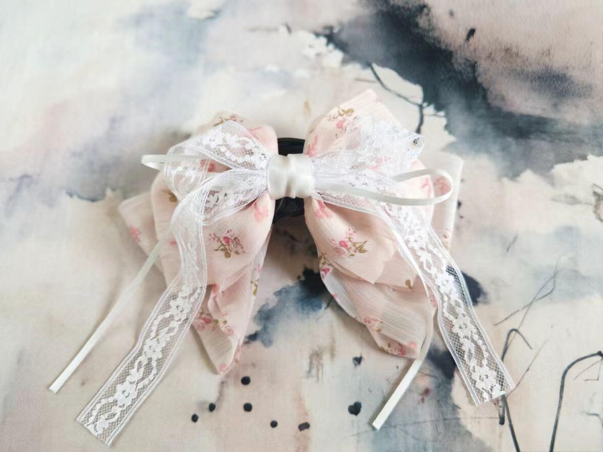 French High-End Lace Bow Hair Clip: Elegant, Handmade, Fresh Style for Women