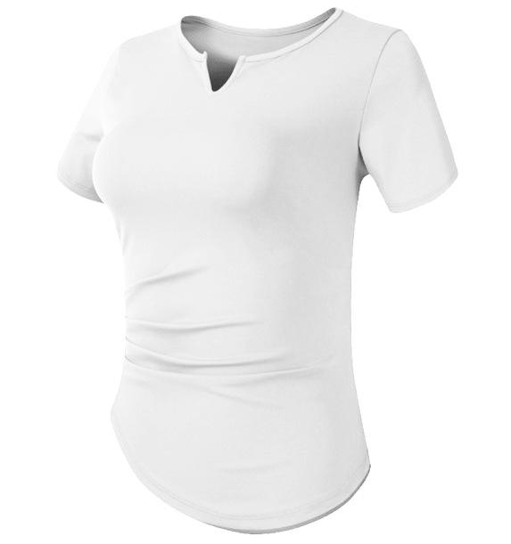 Women's V-Neck Quick-Dry Running Tops - Slim, Casual Sports & Yoga Tees