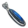 Natural Labradorite Gemstone 925 Solid Sterling Silver Gift Pendant 2.01" J7i88